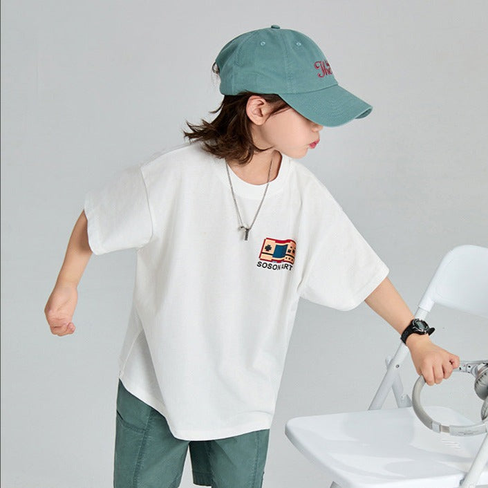 【110-150】ゲームプリントTシャツ