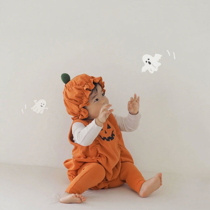 【73-90】フロントプリントハロウィンロンパース