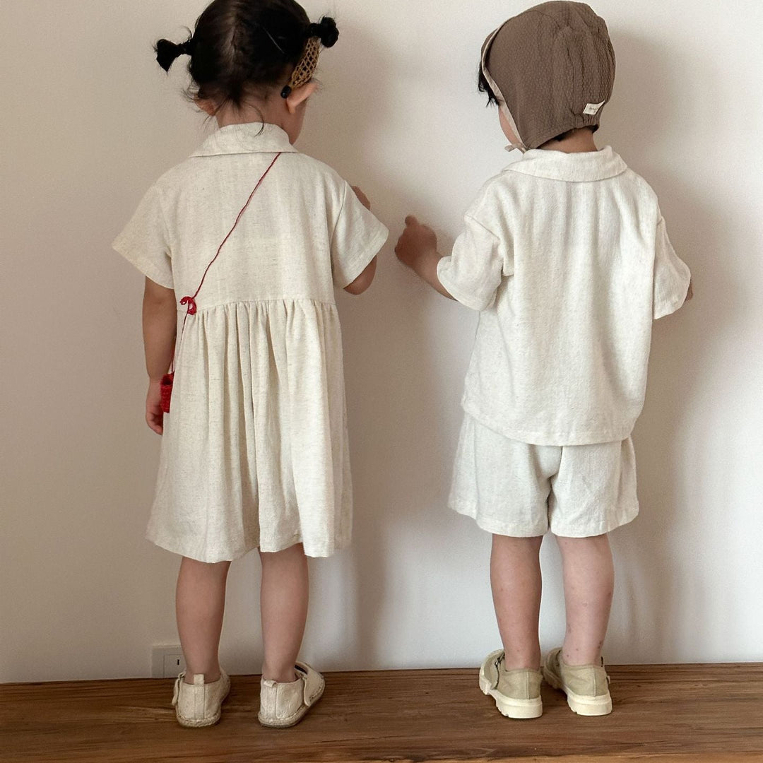 【80-150】ナチュラル半袖セットアップ