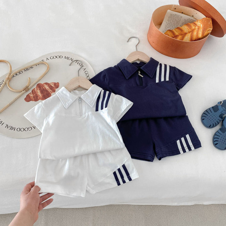 【80-130】スリーラインハーフジップセットアップ