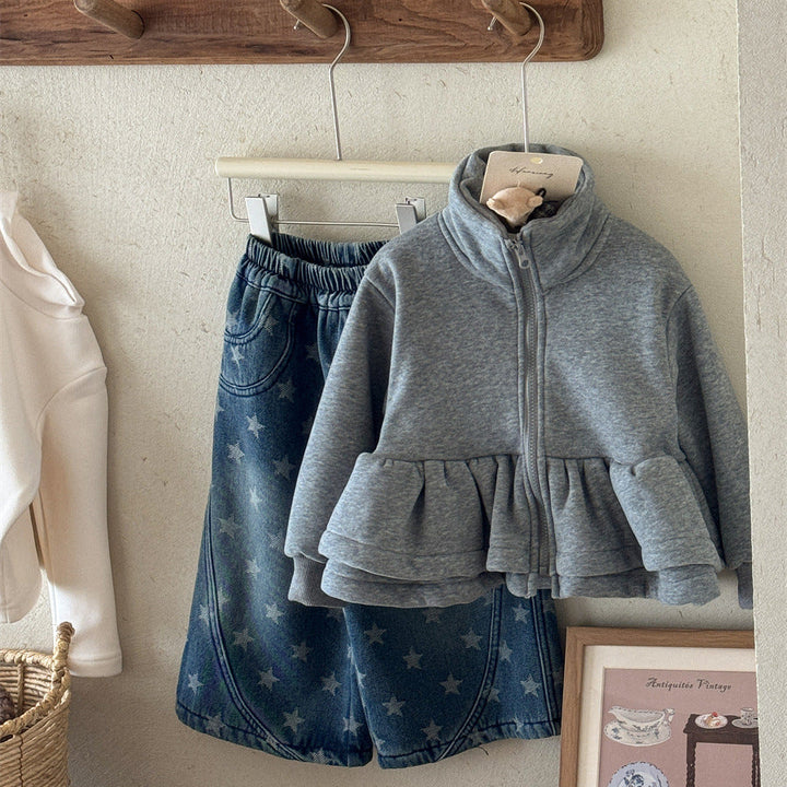 【90-140】ハイネックティアードフルジップトップス