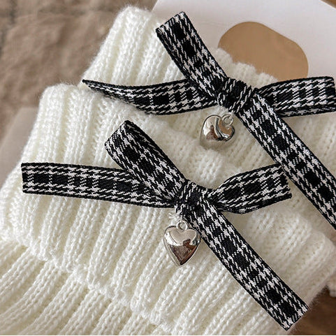 リボン＆ハートモチーフレッグウォーマー