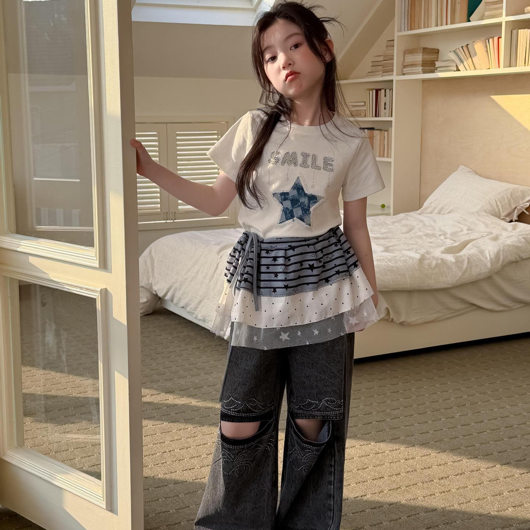 【100-150】SMILE＆STAR Tシャツ