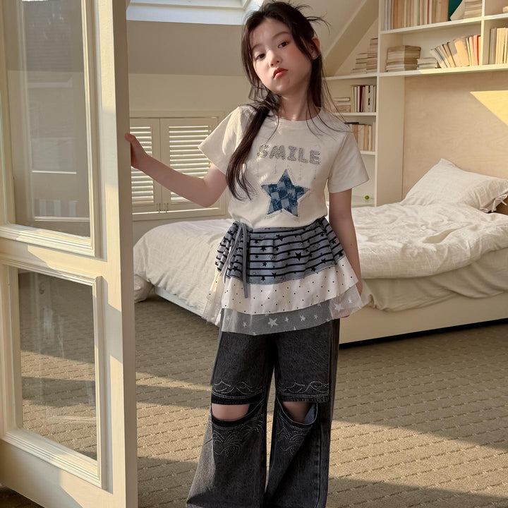 【100-150】SMILE＆STAR Tシャツ