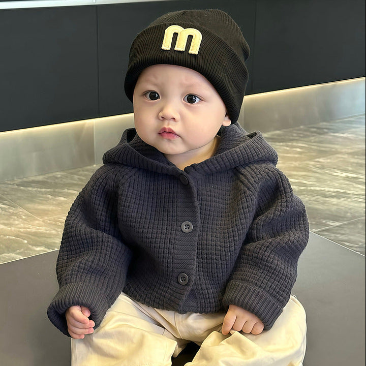 【73-110】フード付きニットカーディガン