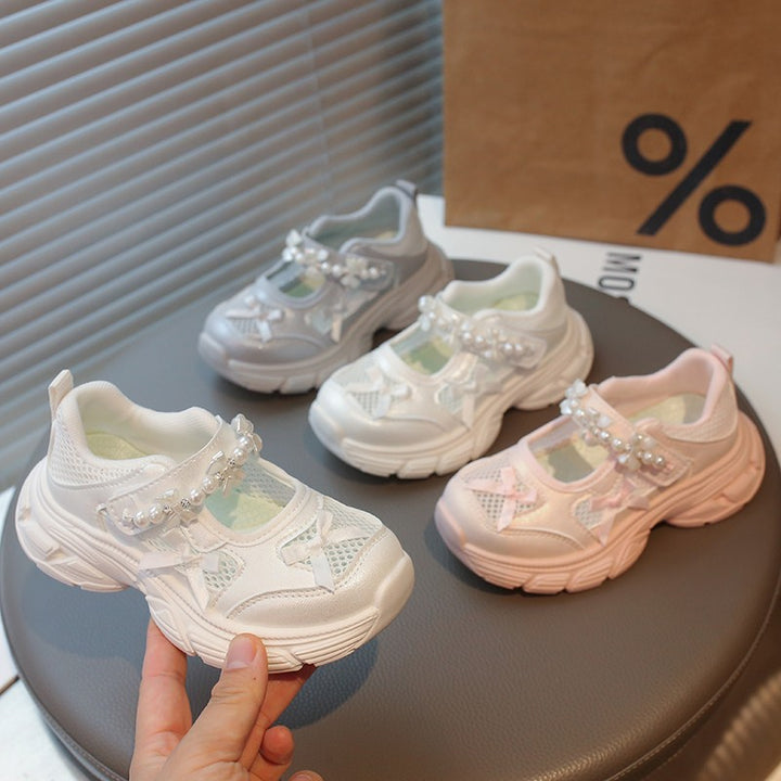 【16.5-22.0】デコラティブデザインメッシュシューズ