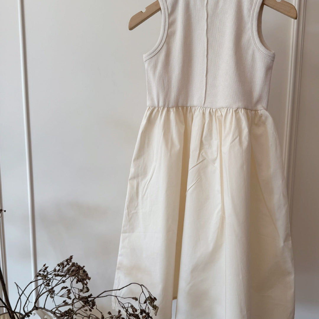 【90-150】ウエスト切替ノースリワンピース