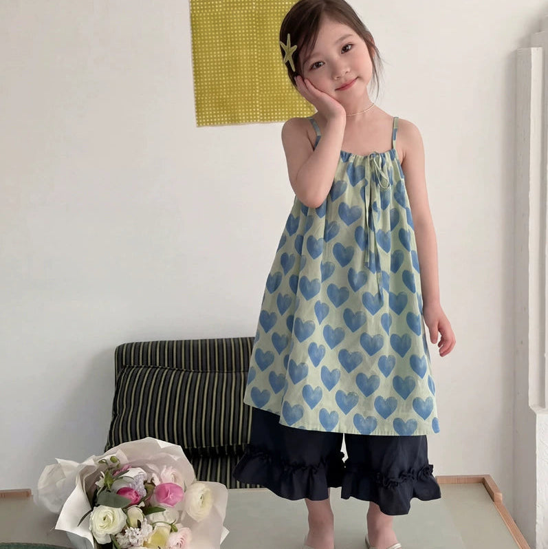 【90-140】ハート柄キャミソールワンピース