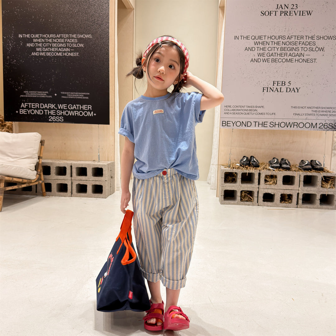 【80-130】ワンポイントシンプルTシャツ