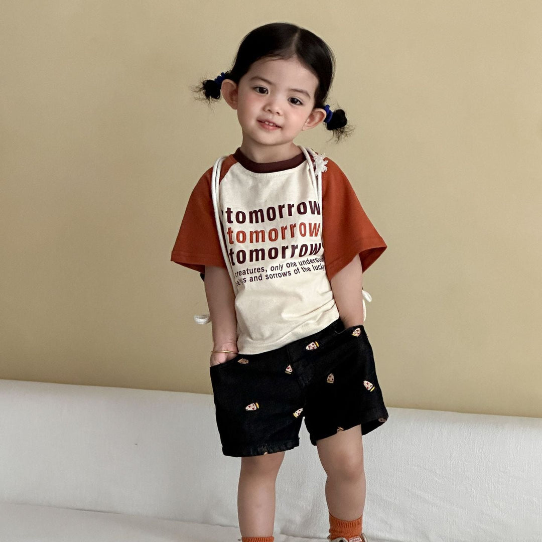 【80-150】英字ロゴラグランスリーブTシャツ