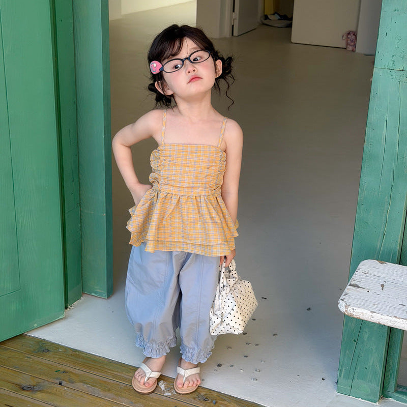 【90-140】フリルヘムバックデザインキャミソール