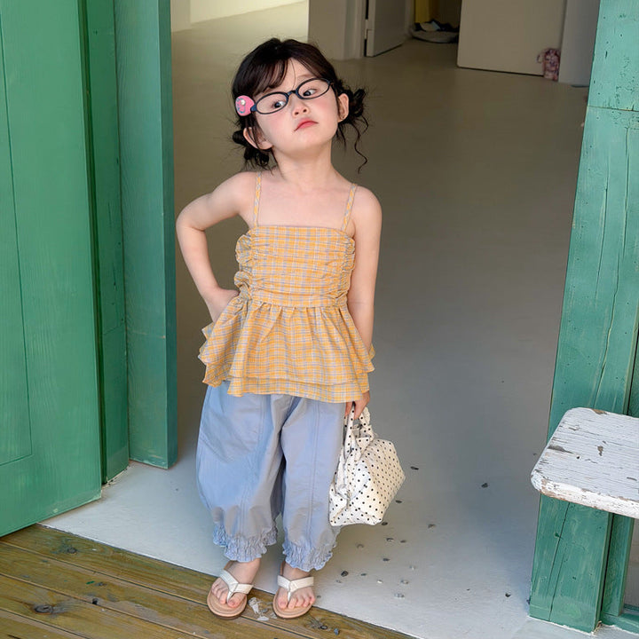 【90-140】フリルヘムバックデザインキャミソール