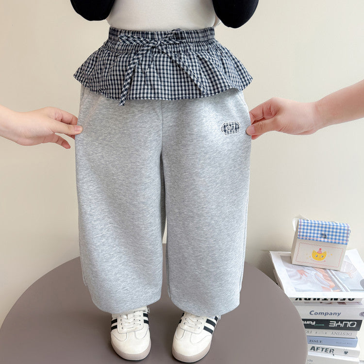 【90-140】レイヤード風スウェットパンツ