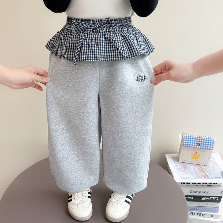 【90-140】レイヤード風スウェットパンツ