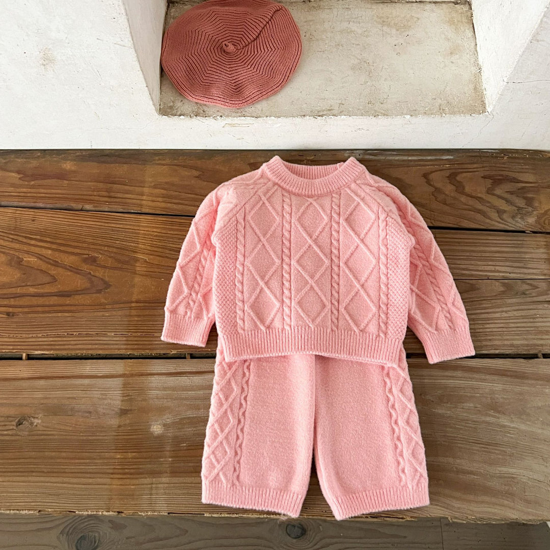 【73-110】アーガイル編みニットセットアップ