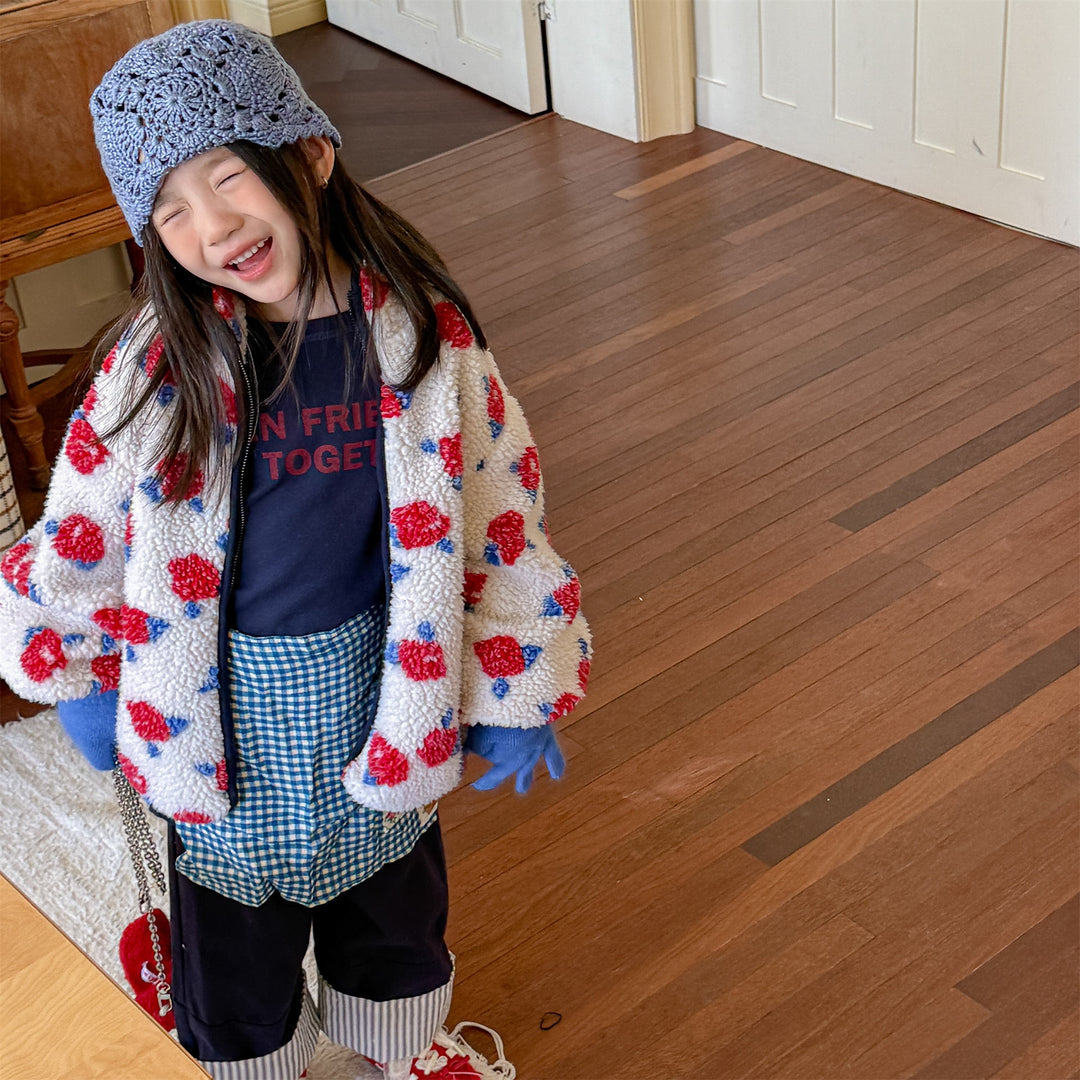 【80-130】花柄フリースジャケット