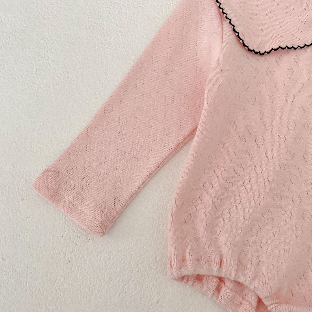 【73-90】デザインカラー長袖ロンパース