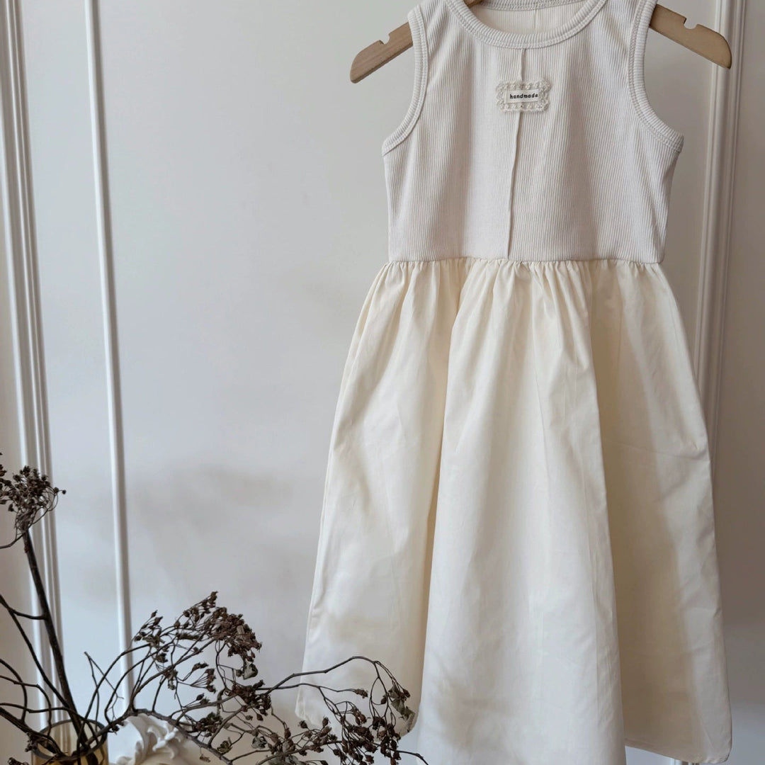 【90-150】ウエスト切替ノースリワンピース