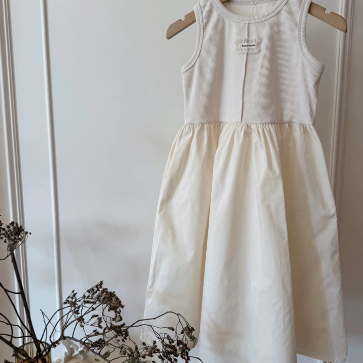 【90-150】ウエスト切替ノースリワンピース