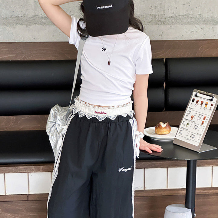 【120-150】ウエスト×サイドレーススポーティーパンツ