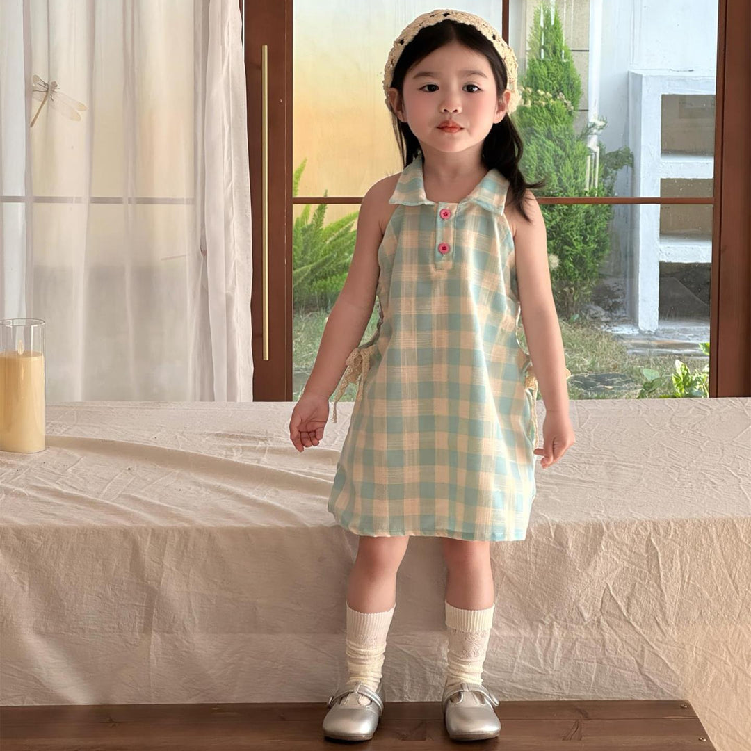 【90-140】ウエストカットノースリーブワンピース