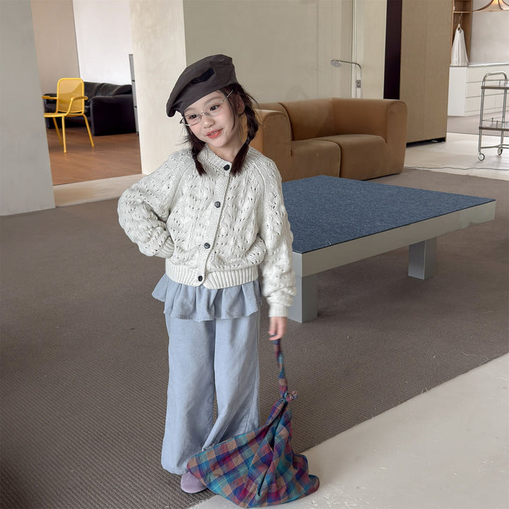 【80-130】レイヤード風コーデュロイパンツ