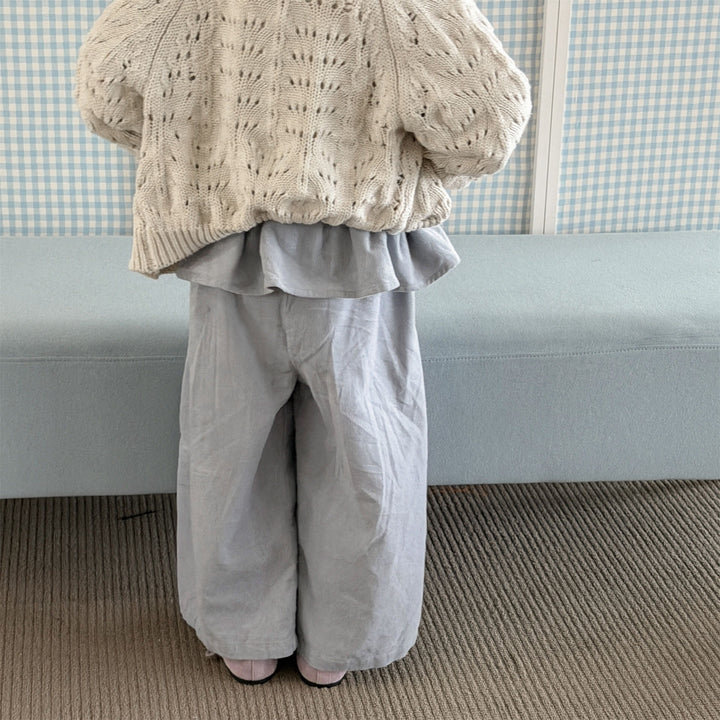 【80-130】レイヤード風コーデュロイパンツ