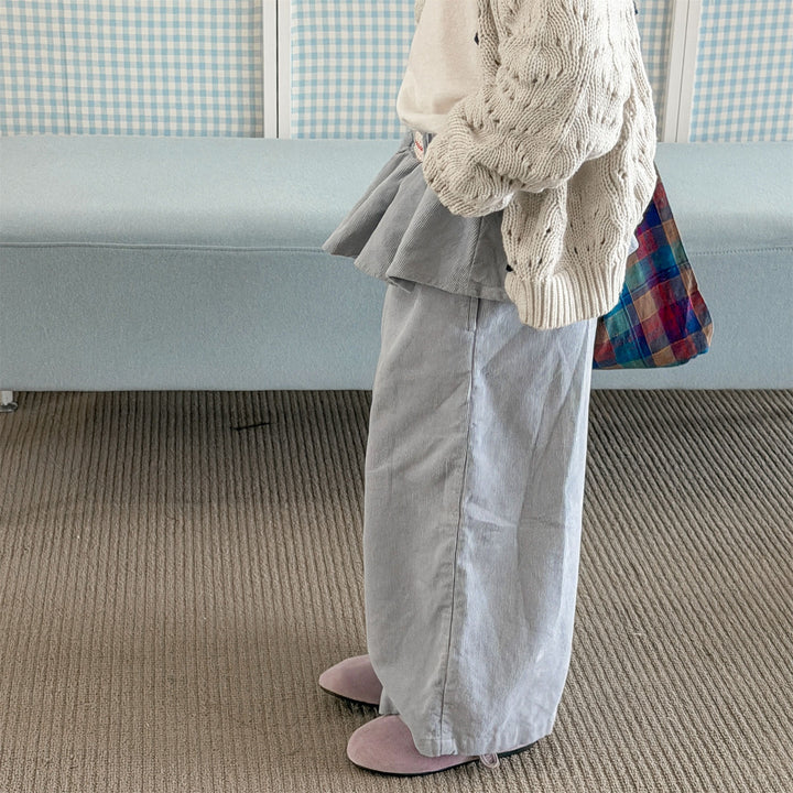 【80-130】レイヤード風コーデュロイパンツ