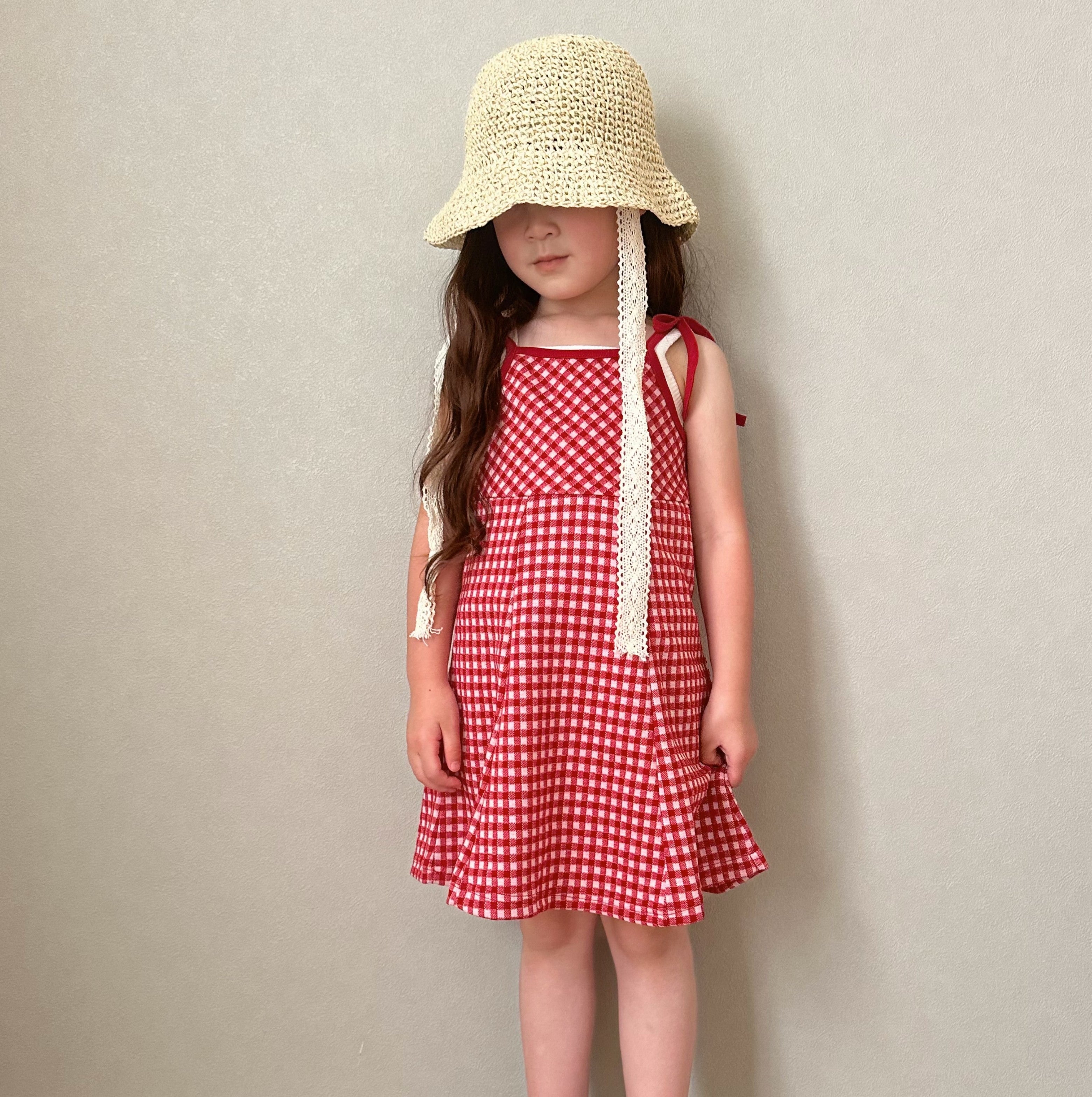 Lovilynギンガムチェック キャミソールミニワンピース レッド mini Lovilyncloset ギンガム/ チェック キャミソールミニワンピース