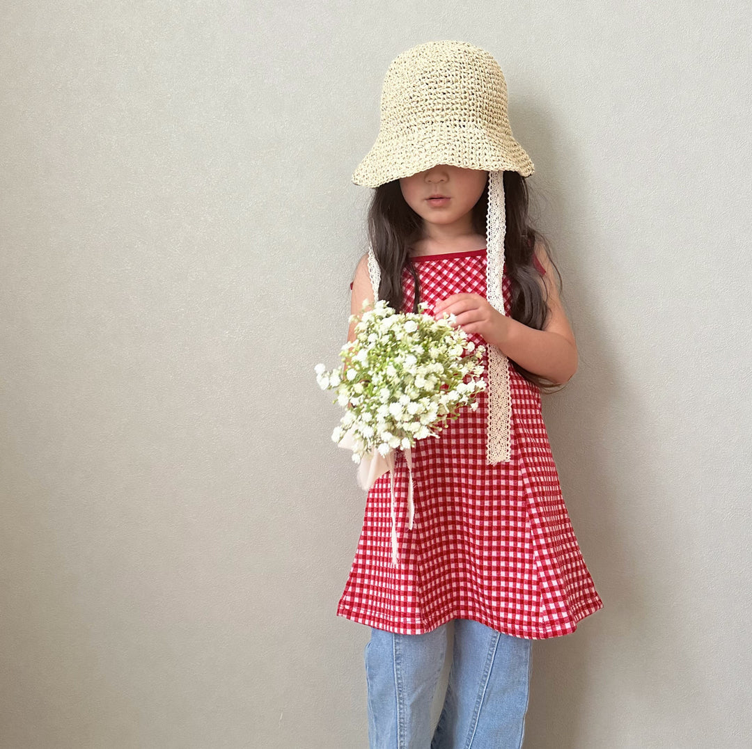 【48-52cm】レースリボンサマーハット