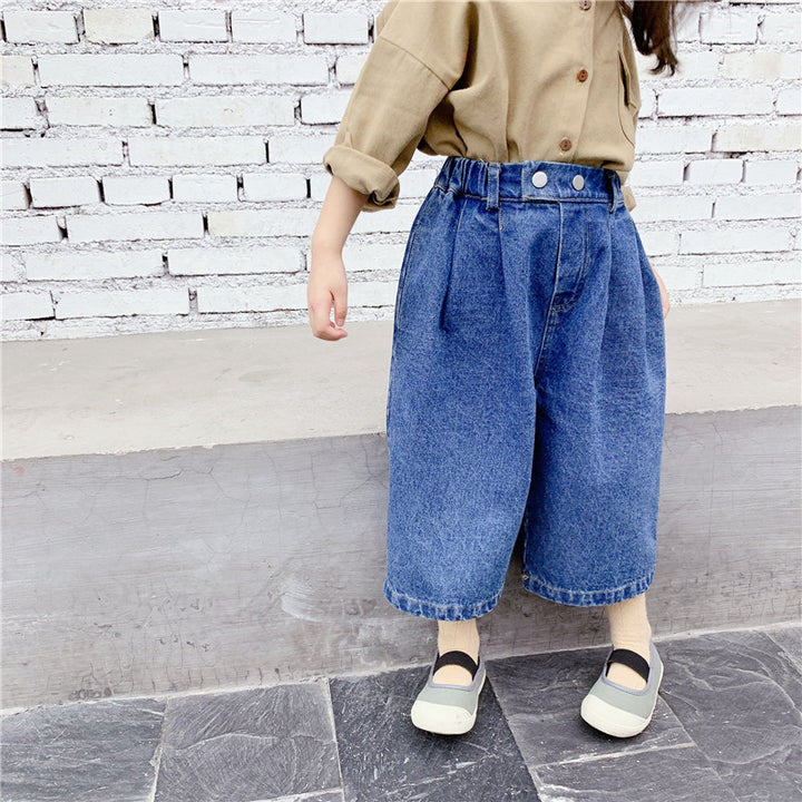 アンクル丈デニムワンドパンツ