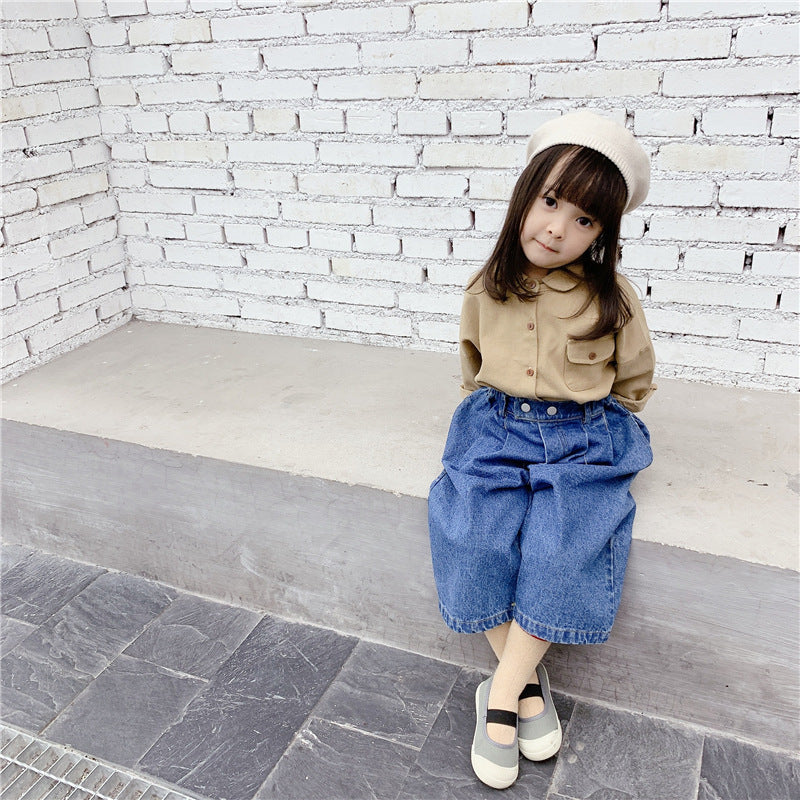 アンクル丈デニムワンドパンツ