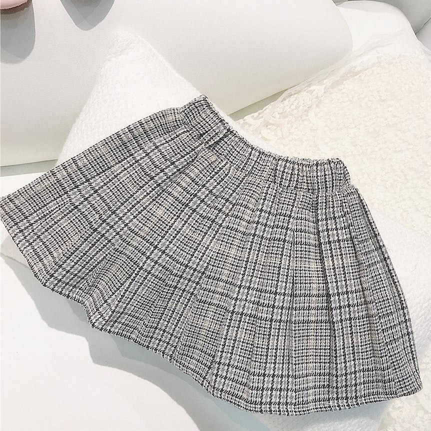 重ね着風チェックセットアップ