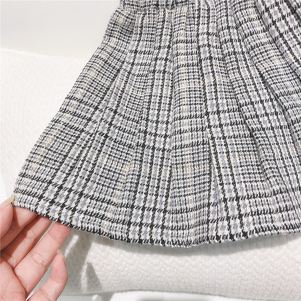 重ね着風チェックセットアップ