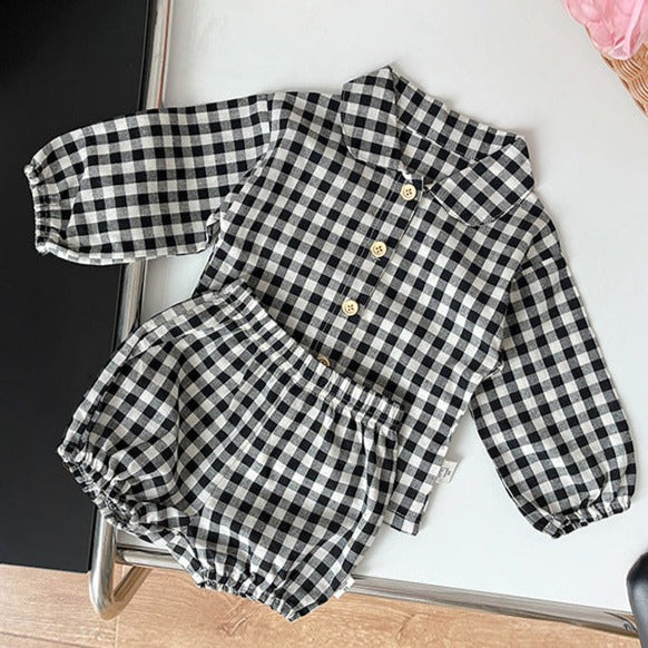 【baby＆kids】ギンガムチェックシャツセットアップ