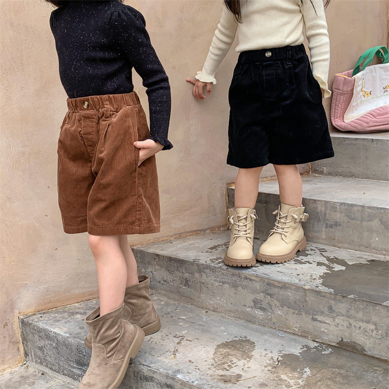 コーデュロイハーフパンツ