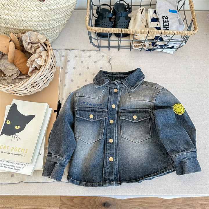 【baby＆kids】スマイルワッペンデニムジャケット