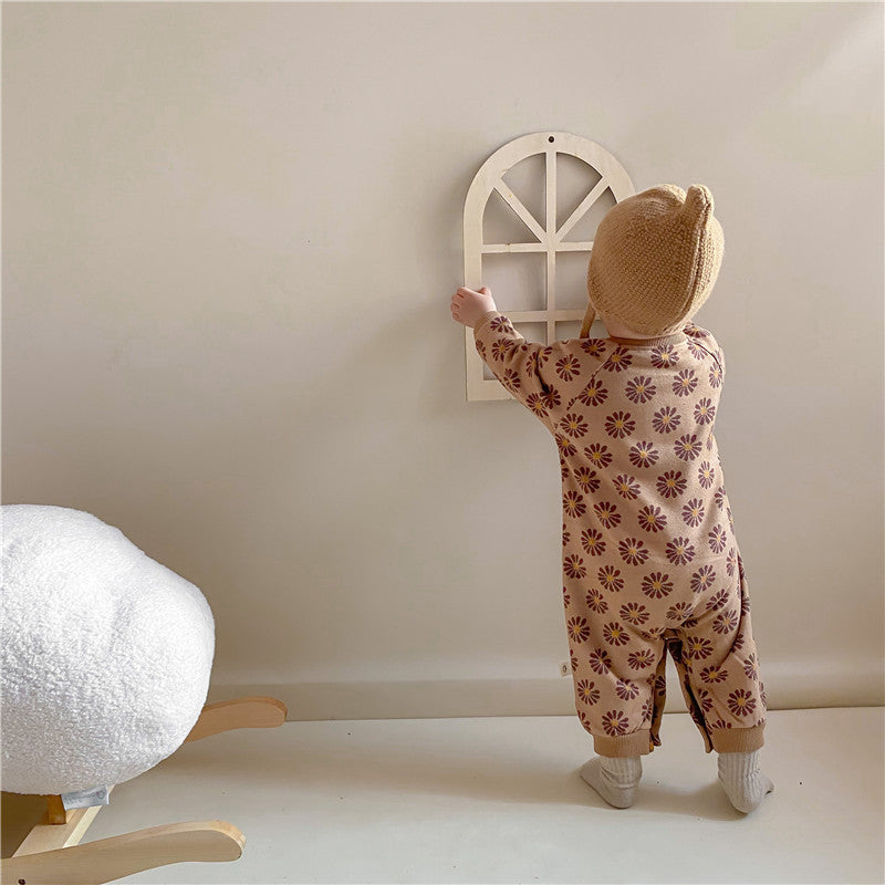 あったかデザインニットロンパース