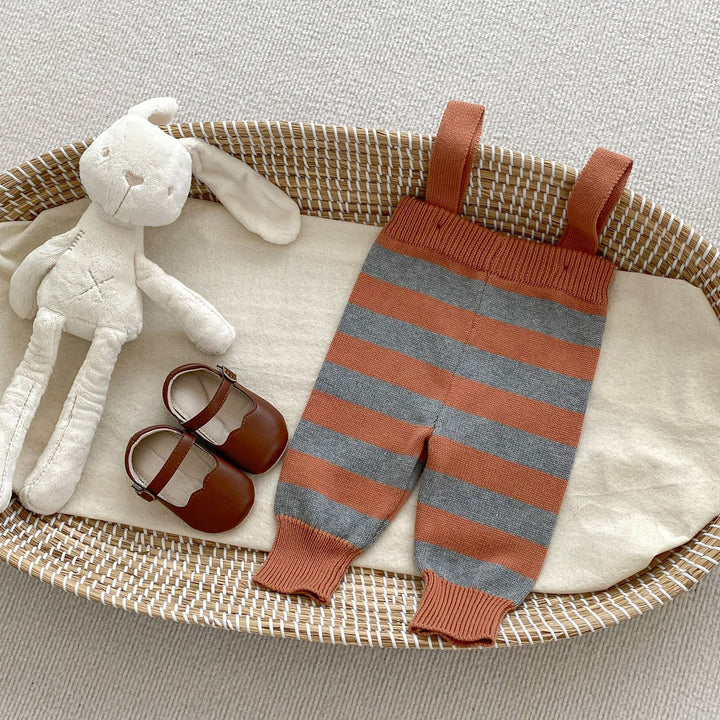 【baby＆kids】ボーダーニットサロペット