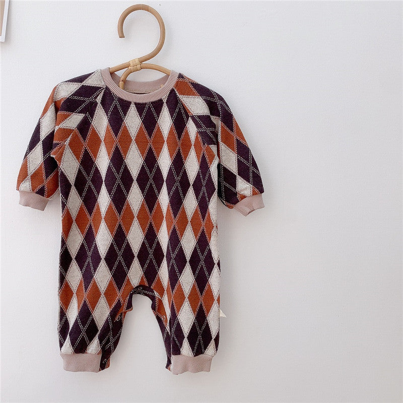 あったかデザインニットロンパース