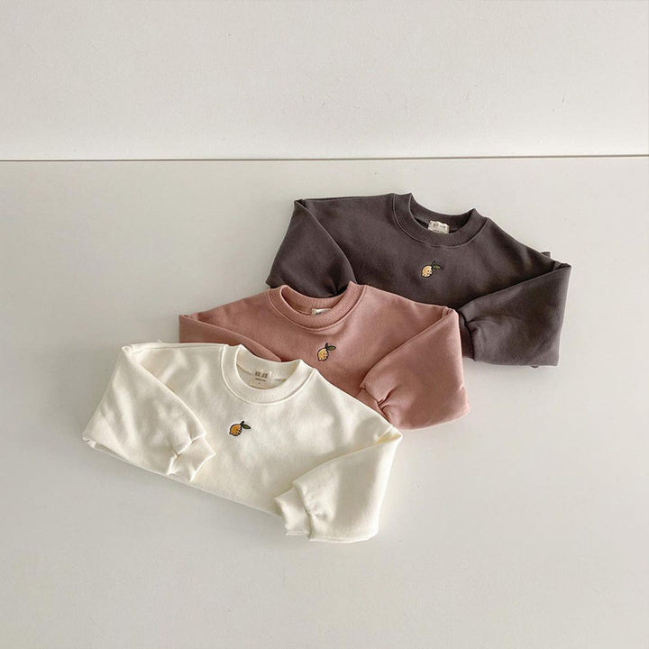 レモン刺繍スウェットトップス