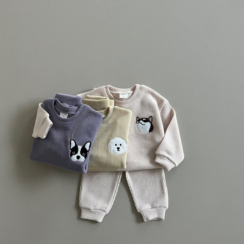 【baby＆kids】アニマル刺繍セットアップ