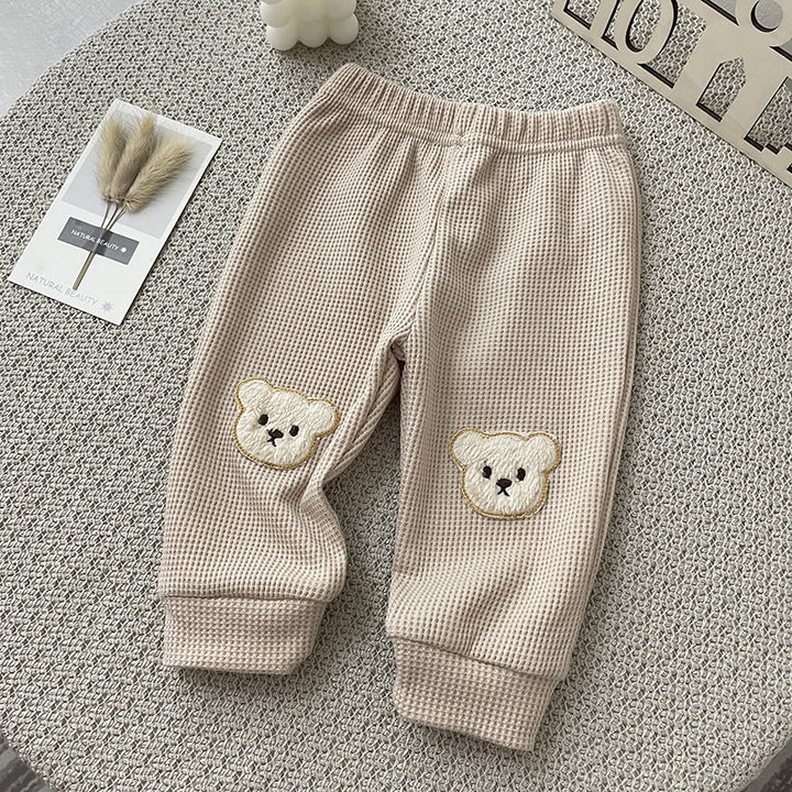 くまデザインワッフルパンツ
