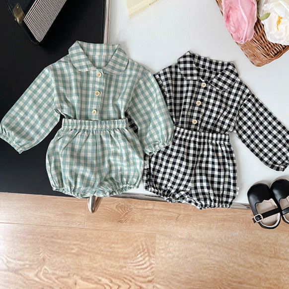 【baby＆kids】ギンガムチェックシャツセットアップ