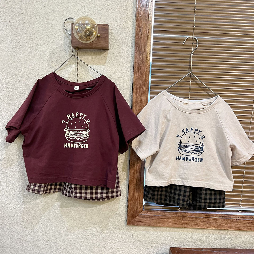 【80-150】ハンバーガーシャツ＆ショートパンツ