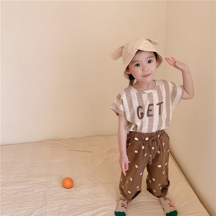 リネンストライプTシャツ