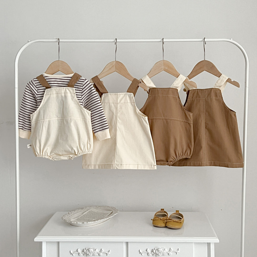 【baby＆kids】ワンポイントフラワージャンパースカート