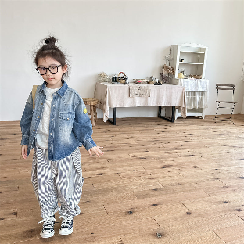 【baby＆kids】スマイルワッペンデニムジャケット
