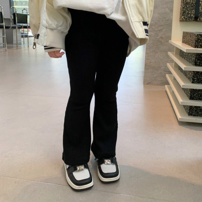 フレアシンプルリブパンツ