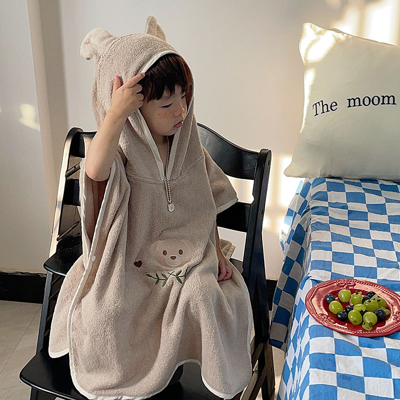 アニマルフード付きポンチョタオル